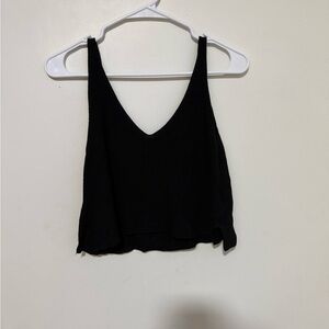 Forever 21 Black V-Neck Ribbed Tank